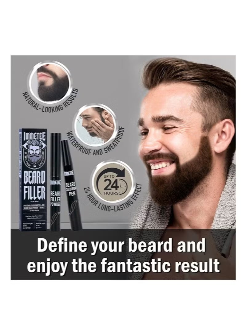 Immetee Beard Pencil Kit Beard Filler Pen，Natural Beard Styling Pencil, Waterproof and Sweat-Proof, Long-Lasting Coverage, Suitable for Creating Natural Beards, Mustaches and Eyebrows (Black) - Image 4