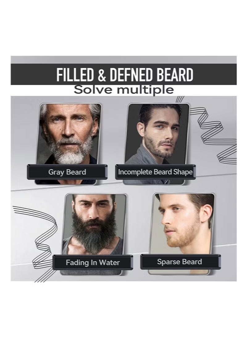 Immetee Beard Pencil Kit Beard Filler Pen，Natural Beard Styling Pencil, Waterproof and Sweat-Proof, Long-Lasting Coverage, Suitable for Creating Natural Beards, Mustaches and Eyebrows (Black) - Image 3