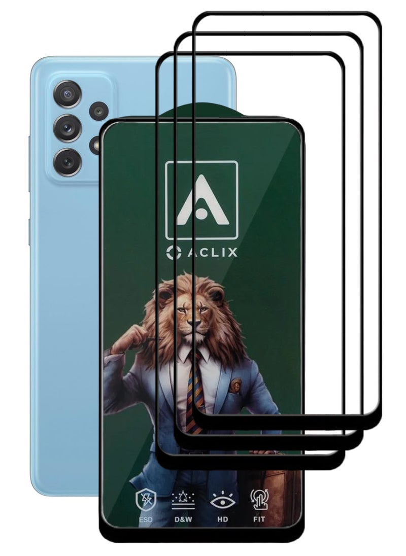 ACLIX 3 Pieces Antistatic ESD Dustproof Premium Quality High Definition Tempered Glass Screen Protector Designed For Samsung Galaxy A72 - Image 1