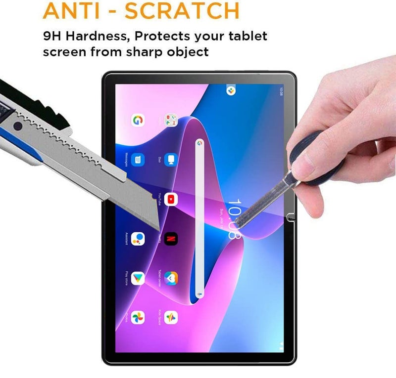 Robustrion Anti-Scratch & Smudge Proof Tempered Glass Screen Protector for Lenovo Tab M10 FHD 3rd Gen 10.1 inch - Image 3