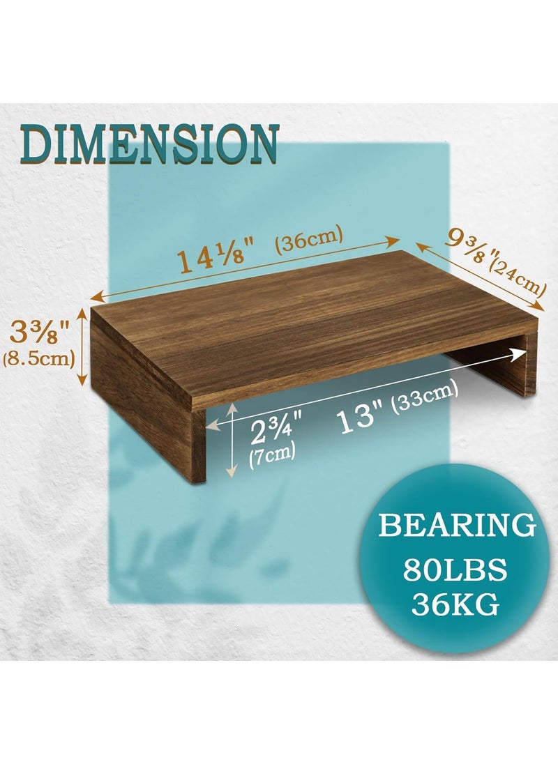Streema Art Streema art 142 in Solid Wood Monitor Stand Riser Monitor Riser for LaptopScreenComputer Desk Organizer Shelf for Kitchen Home Office 36x24x83cm 1 PC  - Image 4