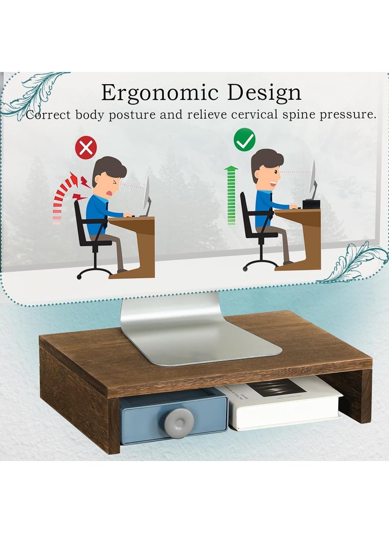 Streema Art Streema art 142 in Solid Wood Monitor Stand Riser Monitor Riser for LaptopScreenComputer Desk Organizer Shelf for Kitchen Home Office 36x24x83cm 1 PC  - Image 5