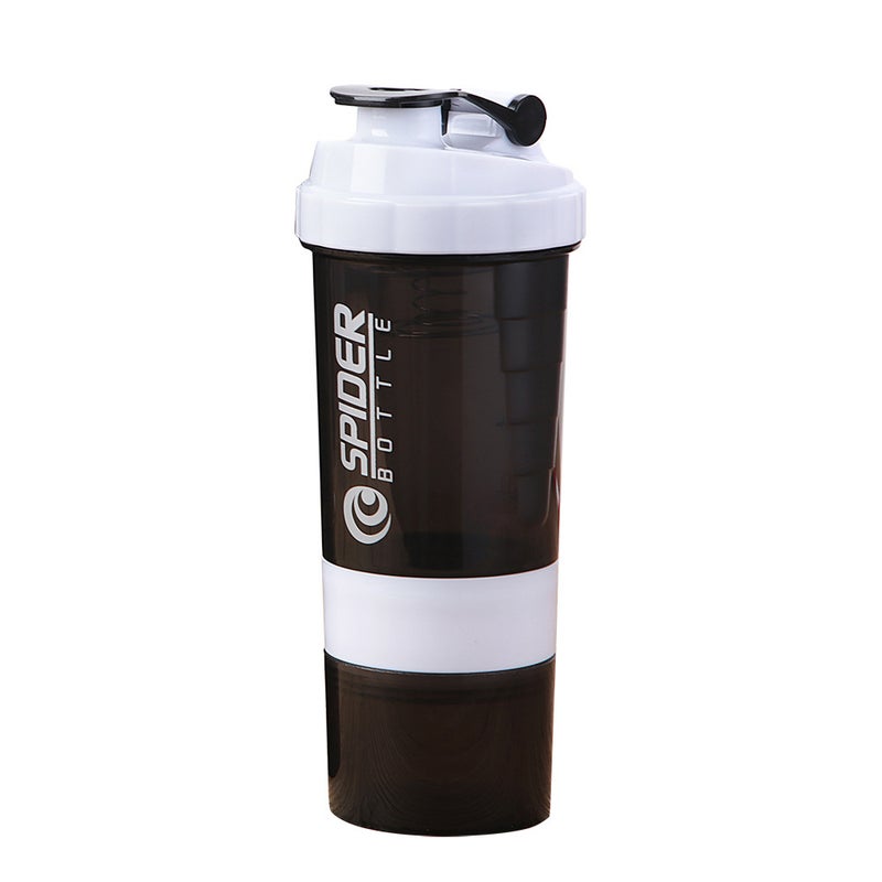YL 500ML Triple-Layer Creative Protein Shaker Cup - Portable Fitness Mixer with Spring Spider  Design - Image 1