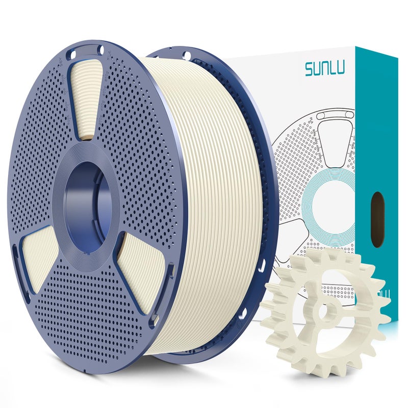 SUNLU PLA+2.0 3D Printer Filament, Upgrade PLA+ Filament 1.75mm, Tougher and Stronger, Neatly Wound Filament, Dimensional Accuracy +/-0.02mm, 1KG Spool(2.2lbs), Bone White - Image 1