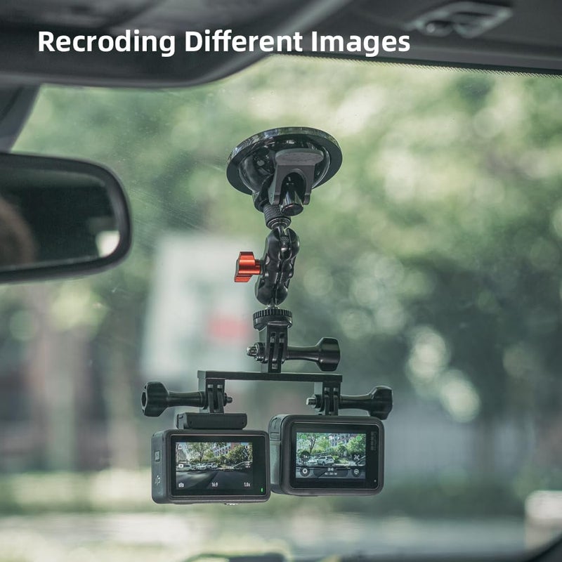 SKEZN Aluminum Dual Twin Mount Adapter with Two Screw Compatible with DJI Osmo Action 6/5Pro/4/3, GoPro Hero 13/12/11/10/9/8 Black, Campark, AKASO, SJCAM and More Action Cameras - Image 5
