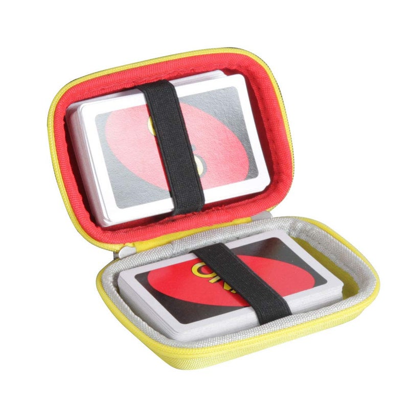 Hermitshell Hard Travel Case for Mattel UNO Classic Card Game Not Including Cards RedYellow - Image 2