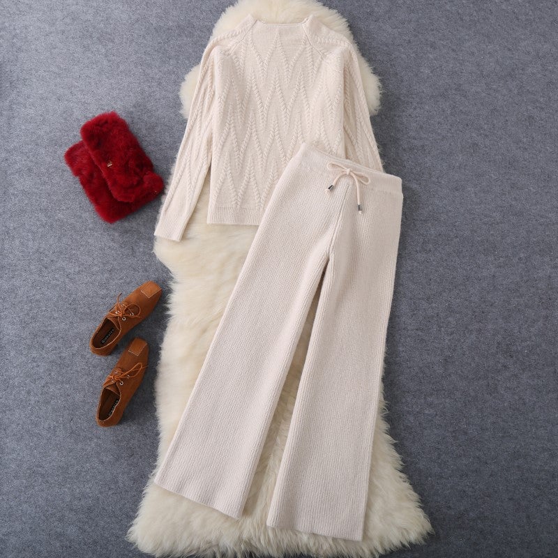 2024 Elegant Knit Tweed Set Women Pink  - Image 2