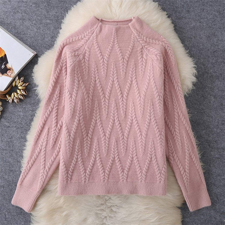 2024 Elegant Knit Tweed Set Women Pink  - Image 5