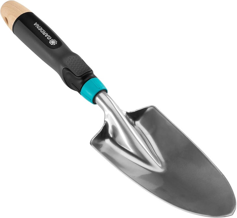 GARDENA Land transit & shipment compatible EcoLine hand trowel: For planting and repotting, ergonomic handle, protected against corrosion, made from recycled materials (17700-20) Cross product combo compatible - Image 1