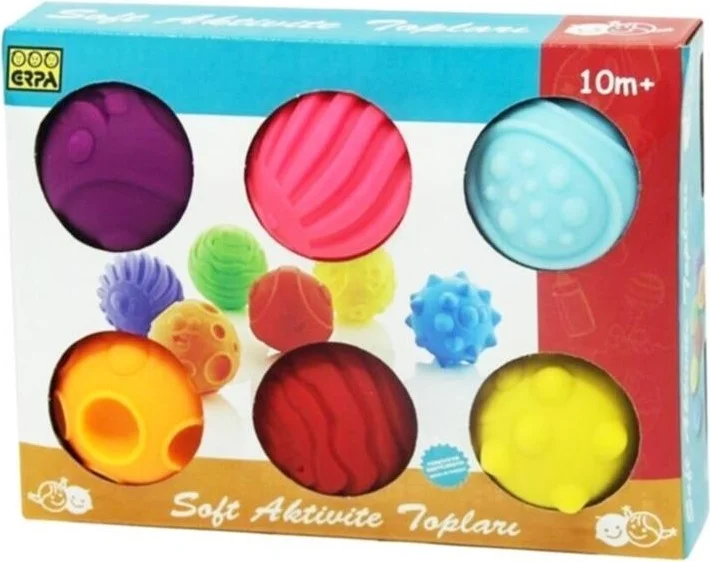Tekno İstanbul Tekno Istanbul Erpa Toy Soft Activity Balls Set of 6 Soft Elastic Balls