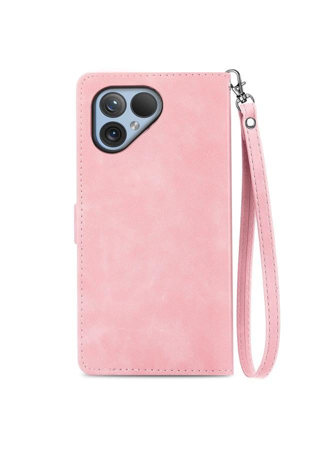 S-TOP Case For Fairphone 5 Embossed Flower Zipper Leather Phone Case - Image 3