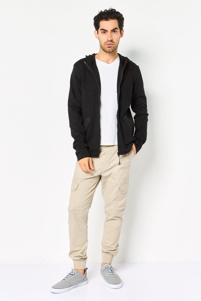 Celio Men Solid Long Sleeve Hoodie, Black - Image 2