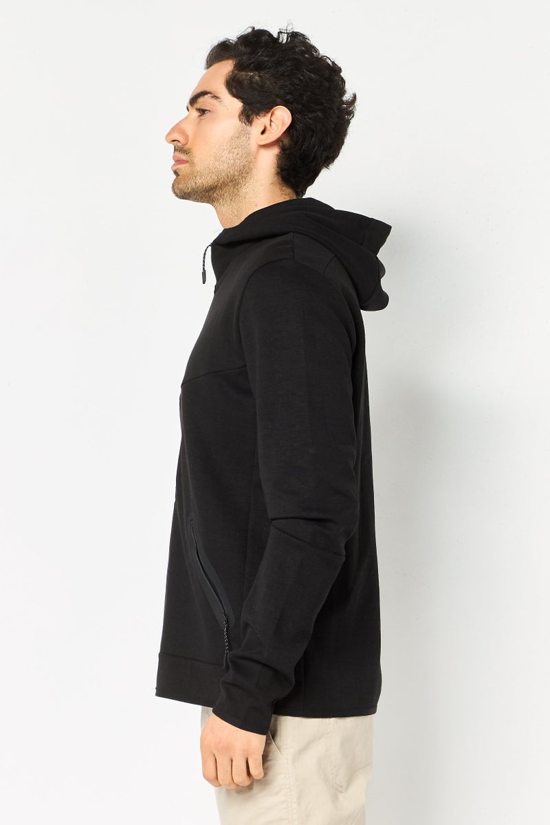 Celio Men Solid Long Sleeve Hoodie, Black - Image 3