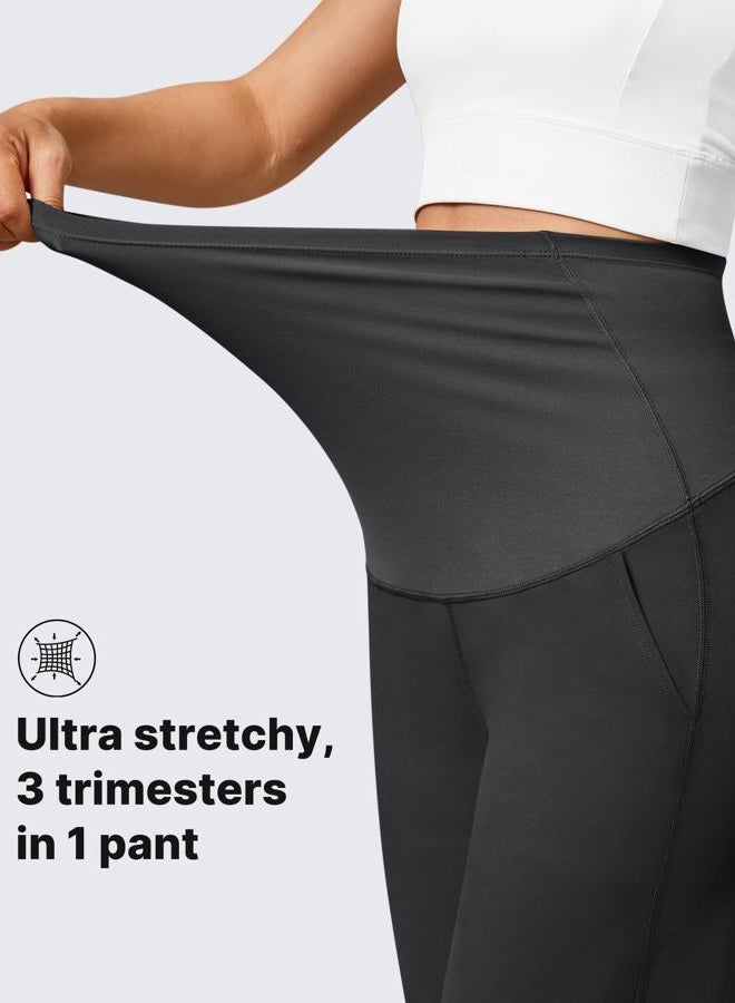 G4Free Maternity Yoga Pants with Pockets Pregnancy Outfit Dress Work Pants for Casual Athletic Workout(Black,XXL,28") - Image 4