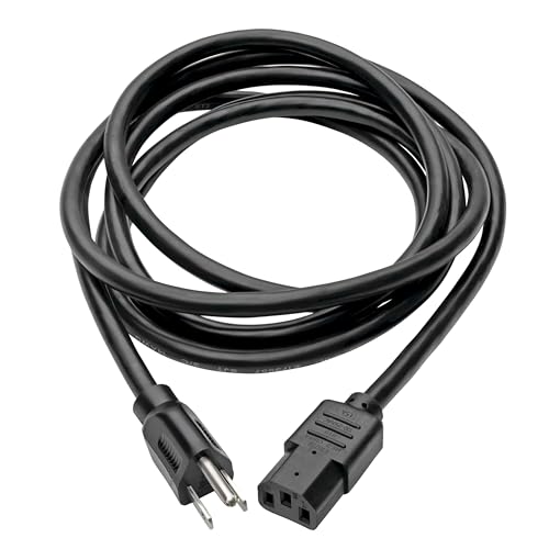Tripp Lite Eaton Tripp Lite series 15 Amp Standard 12ft Computer Power Cord for PC, Monitor, Laptop & More | UL Listed, Heavy Duty 14 AWG, 5-15P to IEC C13, Replacement 3 Prong AC Power Cable (P007-012) - Image 3