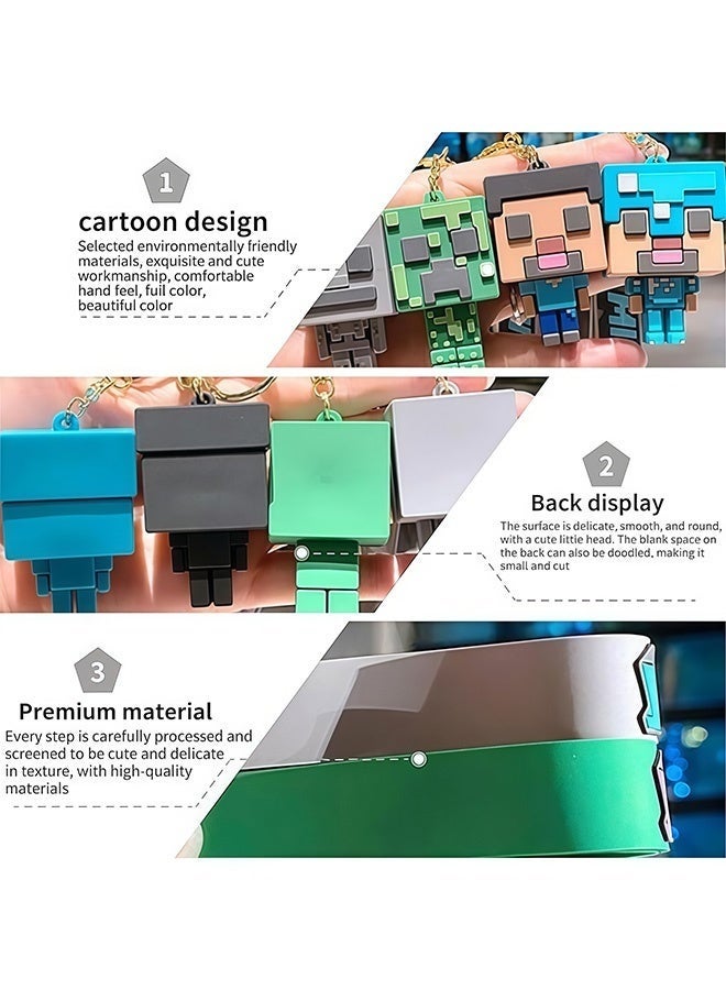 MINECRAFT 4 Pieces Minecraft Keychain and Wristband Combo Set Featuring Creeper Steve Skeleton and Diamond Armor Steve Collectible Gaming Merchandise for Kids Backpack Decor Party Favors and Birthday Gift - Image 5