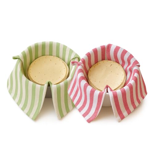 Värde® 2Pcs Double Layer Roti Wrap/Chapati Cover–Premium Cotton Cloth for Roti, Paratha, Phulka, Hot Case | Kitchen Chapati Cloth with Flaps | Soft & Durable Cotton Seed Fabric (Green&Red, Pack of 2) - Image 1