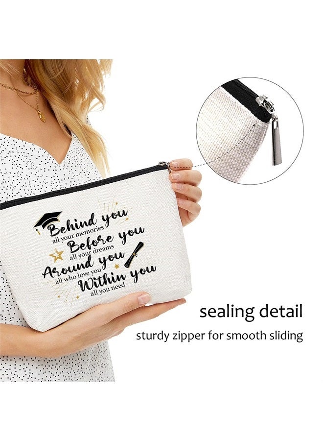 BLUE LEAVES Graduation Gifts for Her 2023 - Behind You All Your Memories Dreams Who Love You Need, Inspirational Gifts for Women, Personalized Encouragement Gift for Her Inspirational Makeup Bag, Congratulations  - Image 2