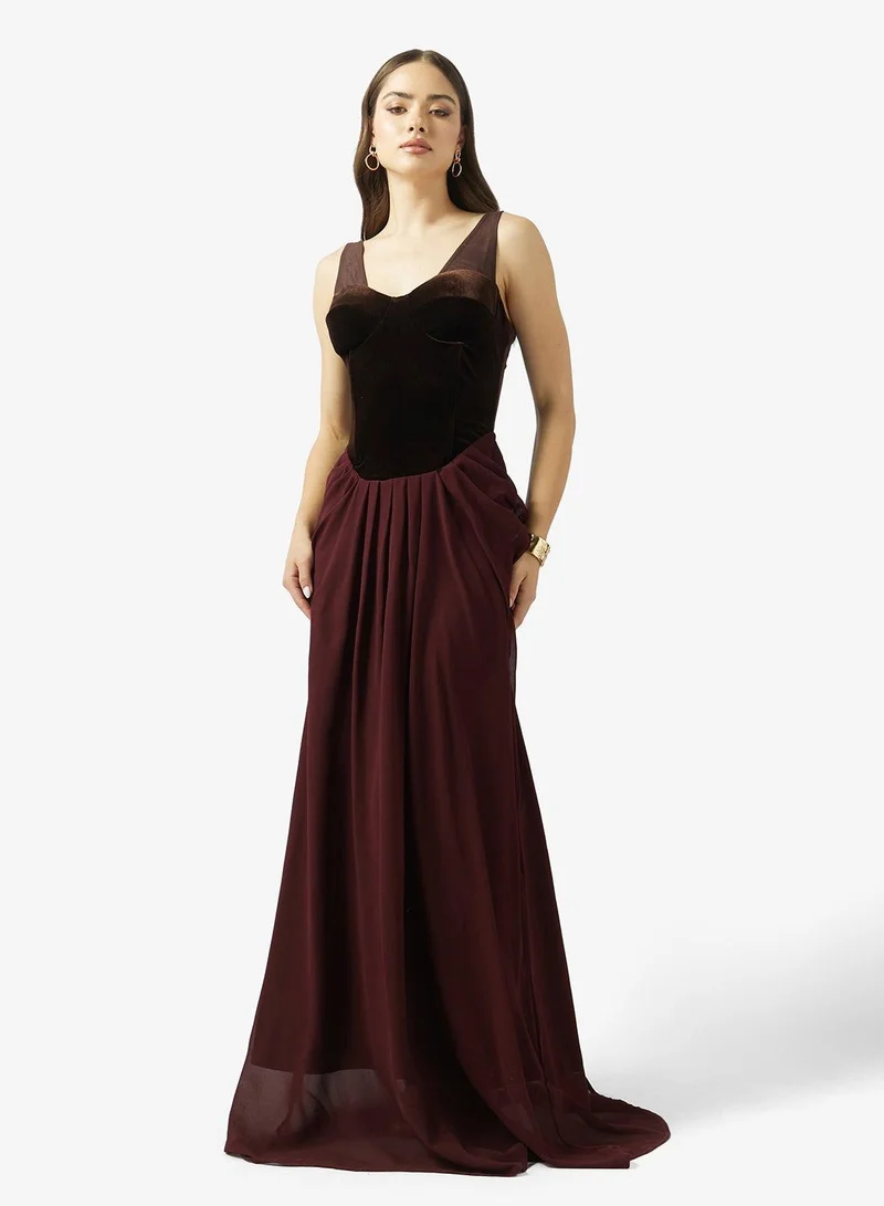 Ginger Boutique Sweatheart Neckline Corset Bodice Two Tone Evening Gown