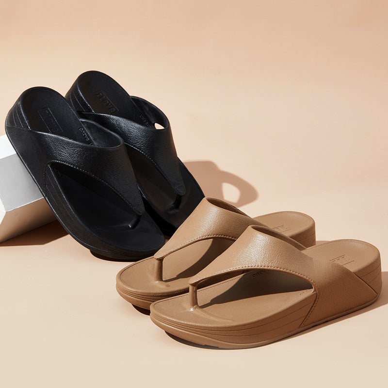 Women's Wedge Flip Flops - Thick Sole, Breathable & Anti-slip - Image 1