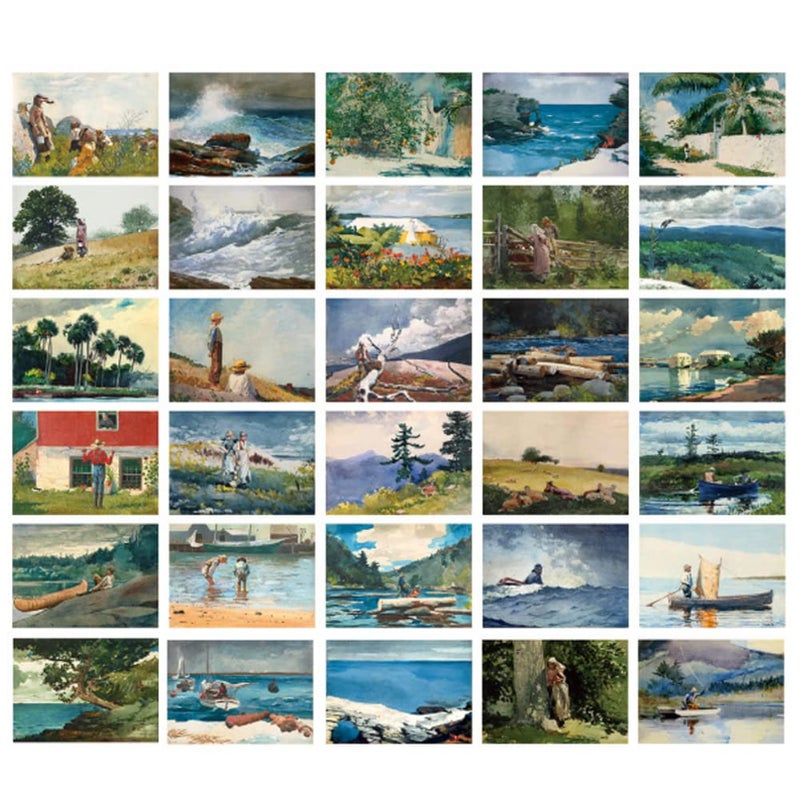 HOSTEESSCHOICE Vintage Art Postcards set of 30 Post card of American Artist Winslow Homer variety pack Famous Painting Scenery,4 x 6 Inches - Image 1