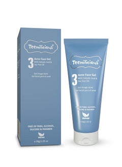 Teenilicious Acne Face Gel With 2% Salicylic Acid Tea Tree Oil Acne Face Gel For Blackheads Whiteheads