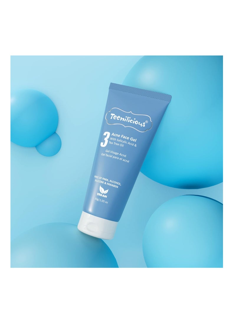Teenilicious - Teenilicious Acne Face Gel With 2% Salicylic Acid Tea Tree Oil Acne Face Gel For Blackheads Whiteheads - Image 1