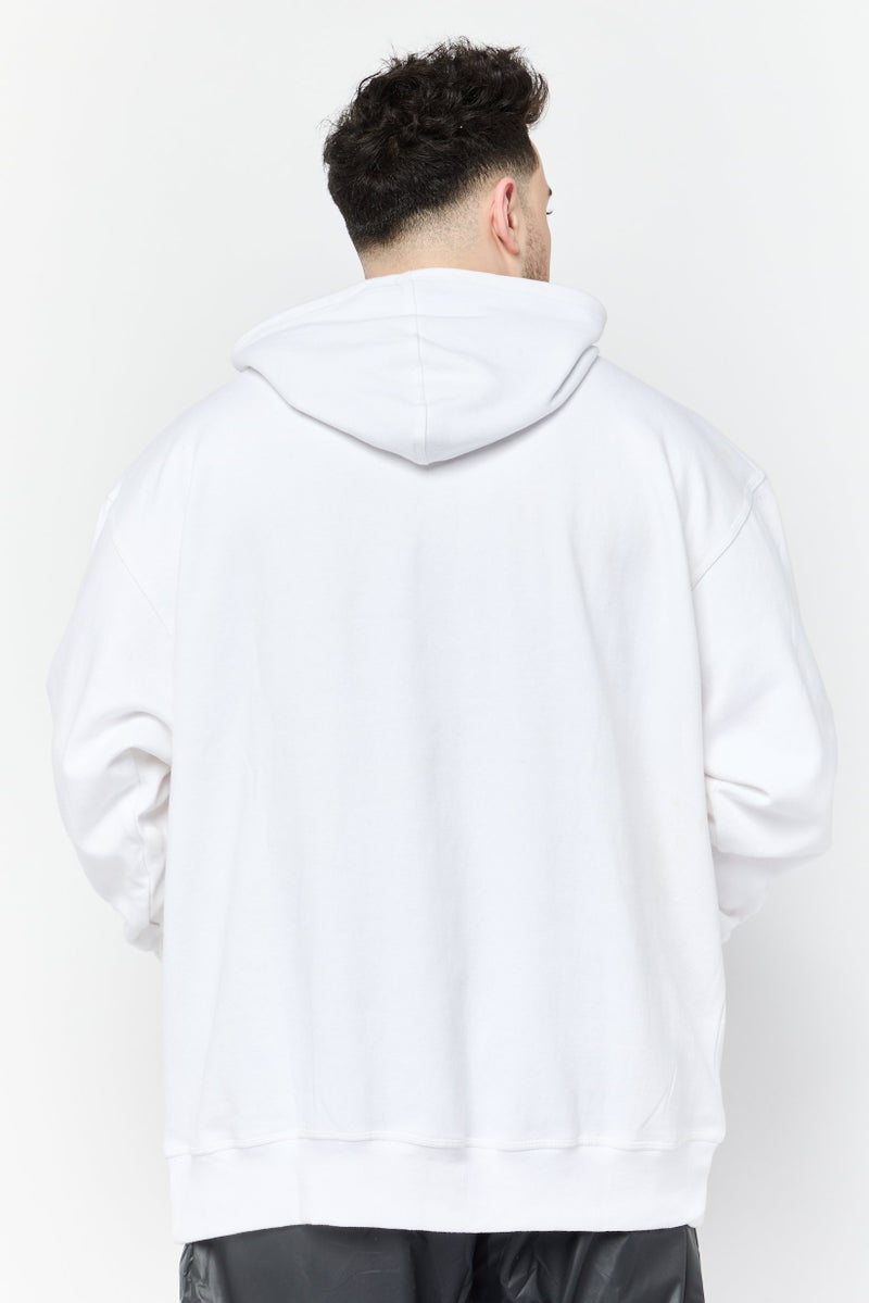 Champion Men Sportswear Fit Long Sleeves Outdoor Hoodie, White  - Image 4