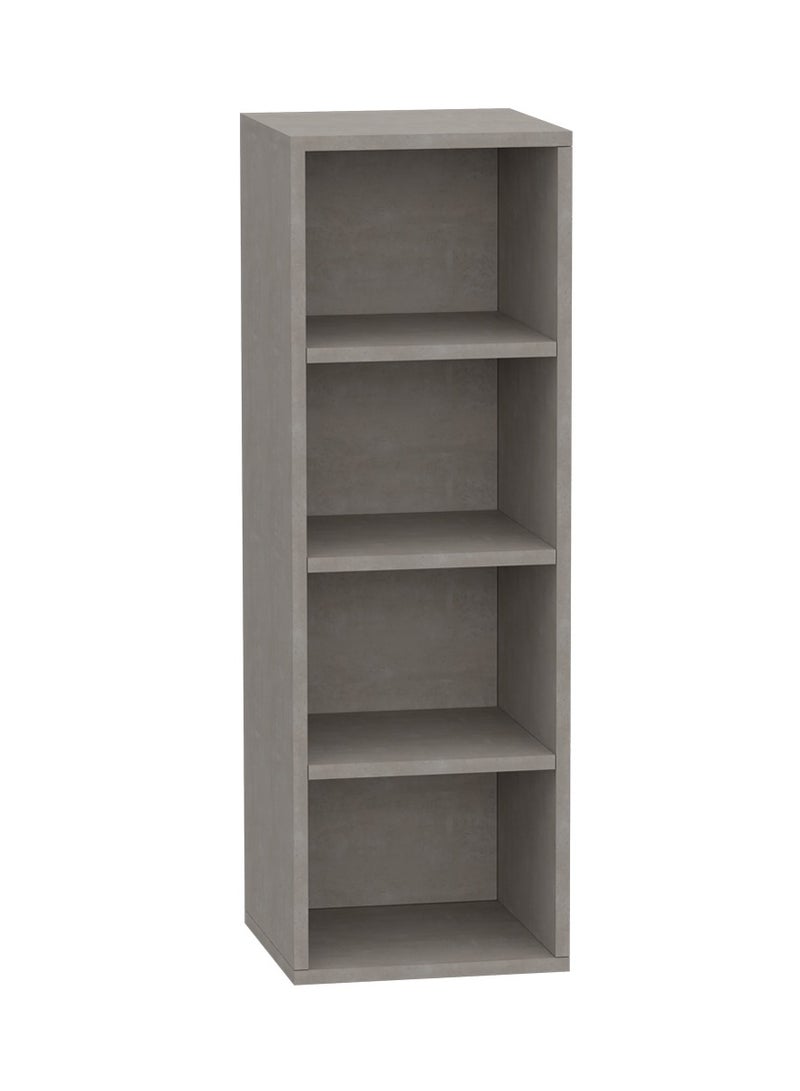 Mahmayi Mahmayi Wooden Storage Display Shelves 4-Tier Freestanding, Box Shelves, Top Shelf for Decoration Ideal for Storing and Displaying your possessions - Light Concrete - Image 1