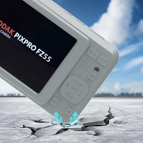 Tedubax Case for Kodak PIXPRO FZ55,FZ55 Accessories,Soft Silicone Protective Case,Comes with 2 Screen Protectors and 1 Wrist Strap - Grey - Image 5