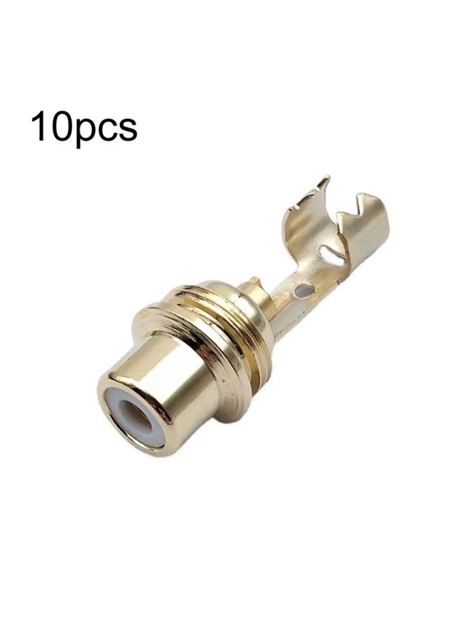 BURAQ 10pcs AV Audio Plug RCA Lotus Female Plug With Clip(M11x0.75mm)  - Image 1
