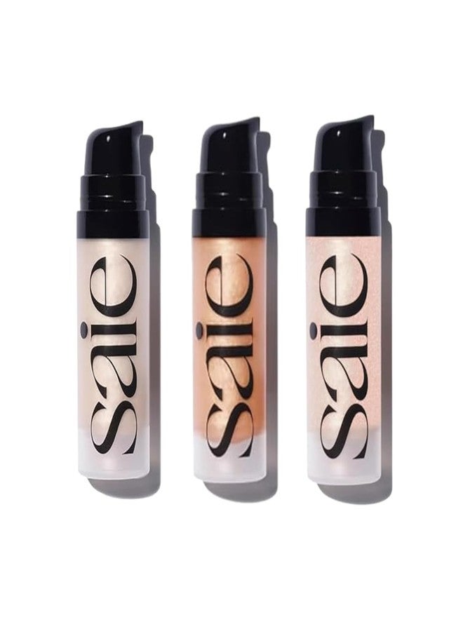 Saie Glowy Super Gel Trio - Mini Starglow, Sunglow & Roseglow (0.5 oz Each) - Hydrating Makeup Primers & Illuminating Serums with Vitamin C + Squalane for Dewy, Radiant Skin - Image 1