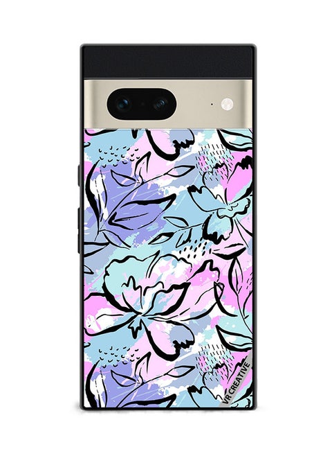 Protective Case Cover For Google Pixel 7 Abstract Flowers Print Design Multicolour