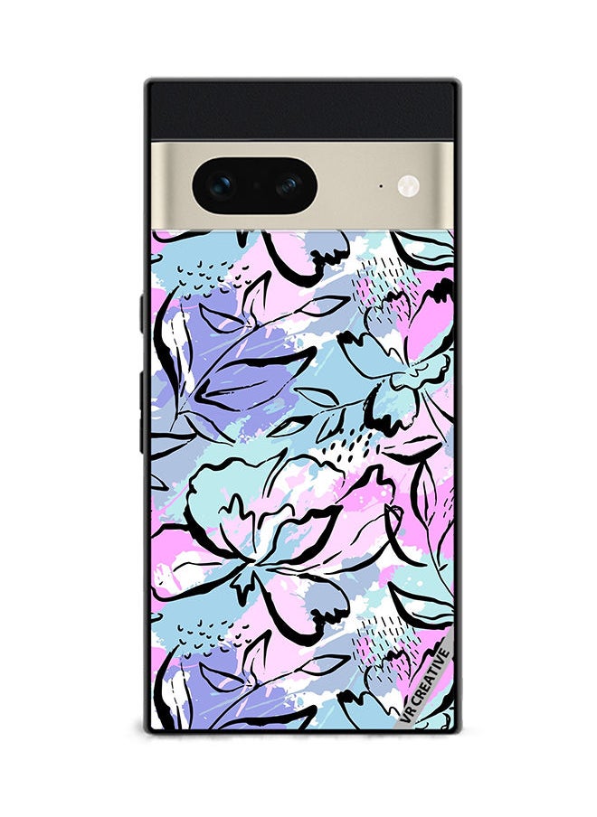 Protective Case Cover For Google Pixel 7 Abstract Flowers Print Design Multicolour