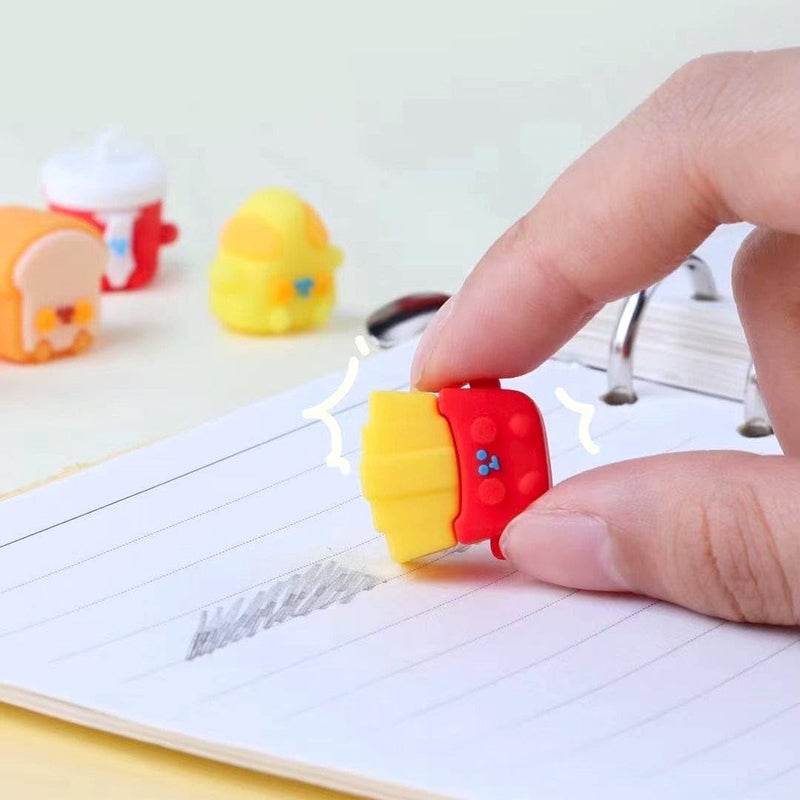DEOXY 12 Pcs Food Mini Erasers for Kids,Stylish Eraser, Rubber Pencil Eraser, Return Gift, Stationary Set for Kids Boys & Girls (KK-7945) - Image 5
