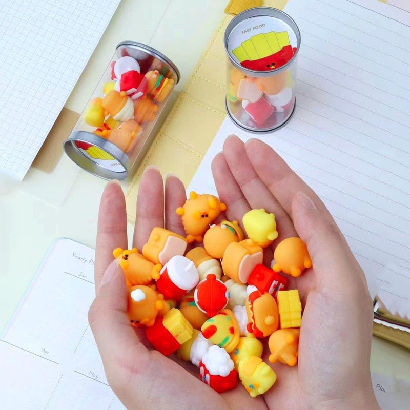 DEOXY 12 Pcs Food Mini Erasers for Kids,Stylish Eraser, Rubber Pencil Eraser, Return Gift, Stationary Set for Kids Boys & Girls (KK-7945) - Image 4