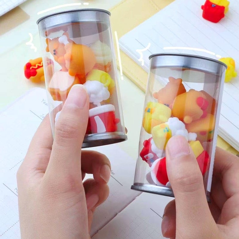 DEOXY 12 Pcs Food Mini Erasers for Kids,Stylish Eraser, Rubber Pencil Eraser, Return Gift, Stationary Set for Kids Boys & Girls (KK-7945) - Image 3