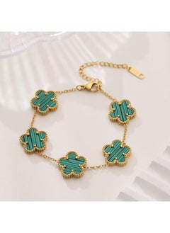 نيبمينينت Five-leaf Clover Online Popular 8k Gold Plated Double-sided Ol Fritillary Bracelet Delivery 
