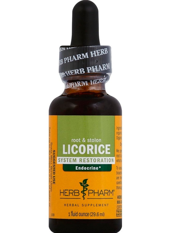 Herb Pharm Certified Organic Licorice Liquid Extract for Endocrine System Support - 1 Ounce (DLIC01)