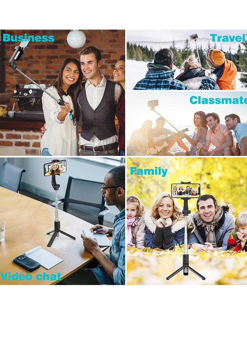 ELTRAZONE - Bluetooth Extendable Selfie Sticks with Wireless Remote and Tripod Stand, 3-in-1 Multifunctional Selfie Stick with Tripod Stand Compatible with iPhone/OnePlus/Samsung/Oppo - Image 1