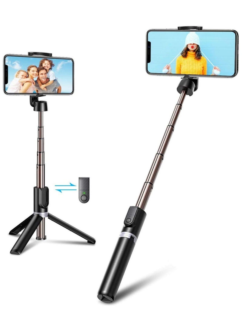ELTRAZONE - Bluetooth Extendable Selfie Sticks with Wireless Remote and Tripod Stand, 3-in-1 Multifunctional Selfie Stick with Tripod Stand Compatible with iPhone/OnePlus/Samsung/Oppo - Image 1
