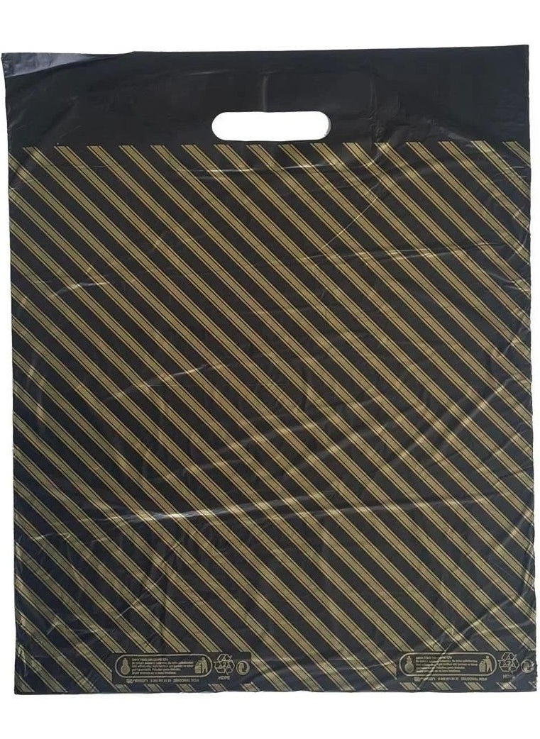 Arma - Emblem Reinforced Thick Patterned Striped Black Bag Sachet Bag - 2 No - 26X38 Cm. - Package of 50 Pieces - Image 1