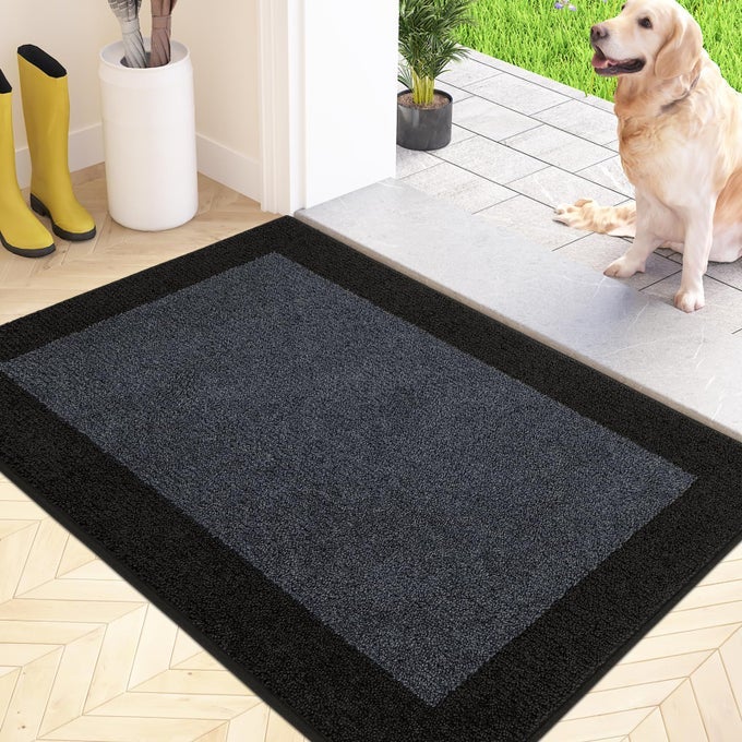 DIRT TRAPPER INDOOR DOOR MAT 50 X 80 CM NONSLIP ENTRANCE RUG MACHINE WASHABLE DOG DOORMAT INSIDE FLOOR MAT FOR ENTRYWAY MUDDY SHOES PAWS