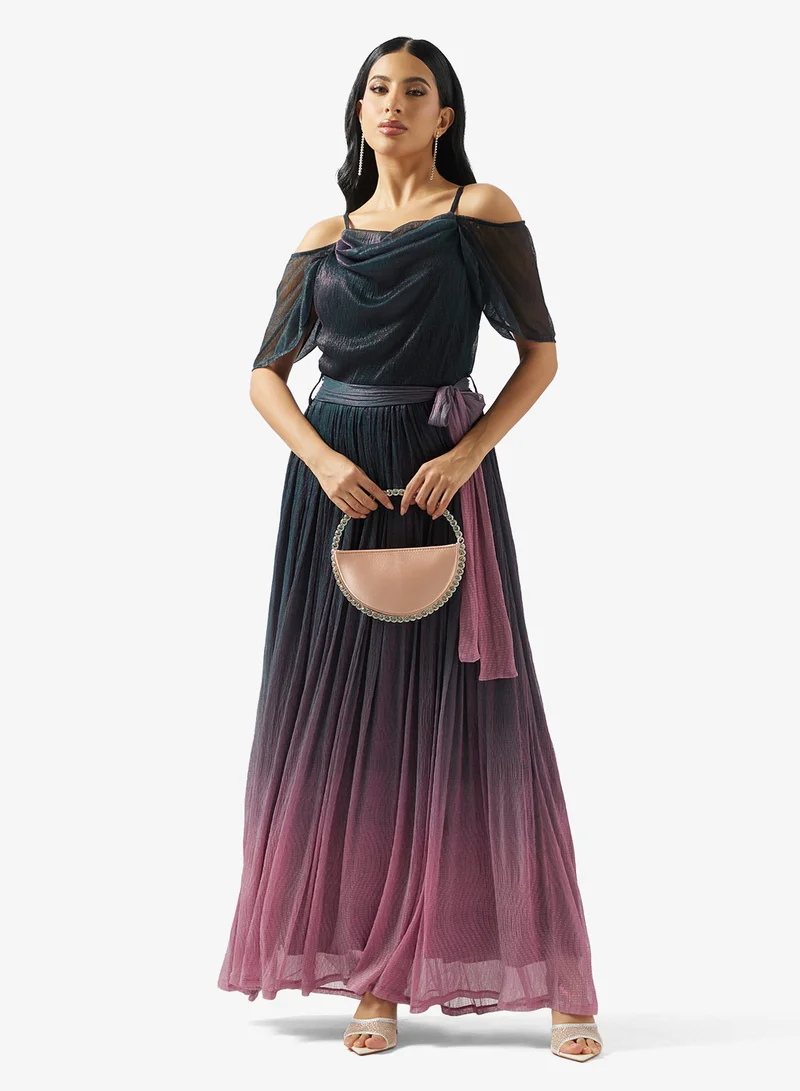 Ella Limited Edition  Off Shoulder Ombre Shimer Dress for Women | Best Price UAE