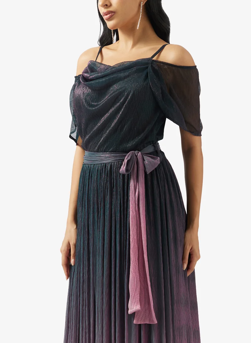 Ella Limited Edition  Off Shoulder Ombre Shimer Dress for Women | Best Price UAE