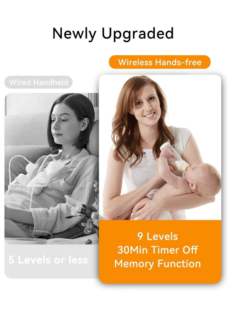 Electric Breast Pump, Breast Pump Milk Suction Device Hands Free with 3 Modes, 9 Levels, LCD Display, Wearable Breast Pump Low Noise Rechargeable Milk Extractor - Image 2