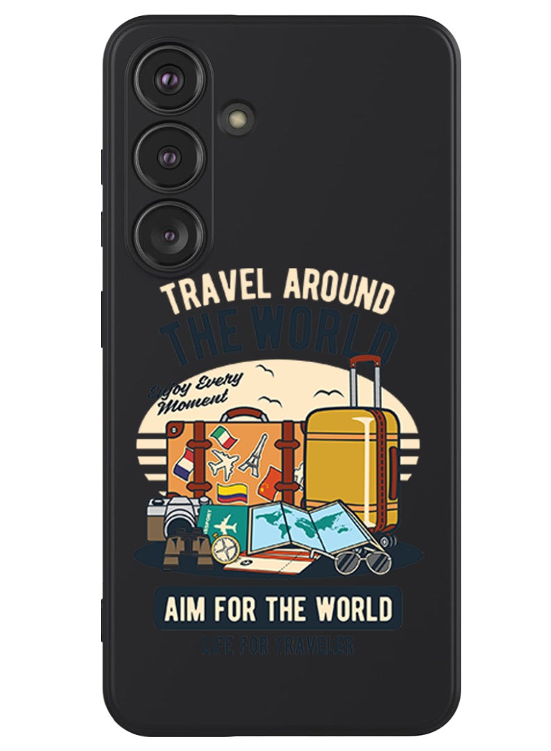 Theodor Protective Slim Fit Case Liquid Silicone Cover with Full Body Protection Anti-Scratch Shockproof Case For Samsung Galaxy S24 (Black) - Aim for the world - Image 1