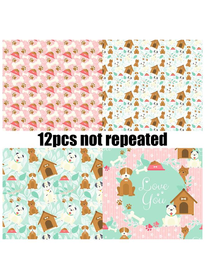 الأزرق جي دبليو بيع 12 قطعة/حزمة من مواد الكلب الكرتون الأمريكي ، قصاصات الورق ، قصاصات الورق ، ورق ، ورق ، خلفية صنع الكومة DIY - Image 3