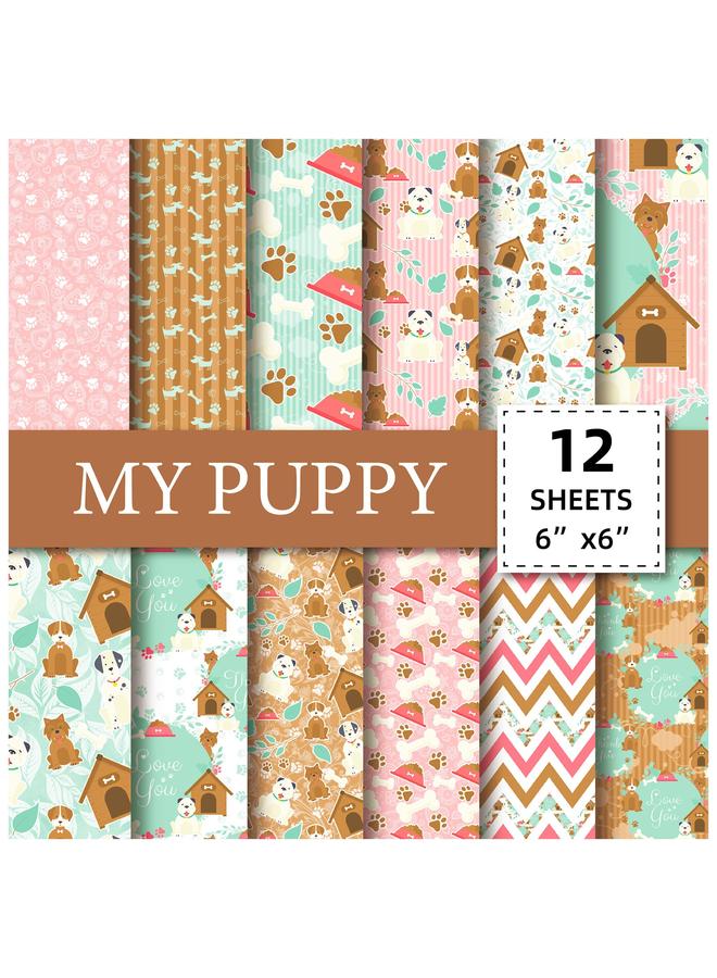 الأزرق جي دبليو بيع 12 قطعة/حزمة من مواد الكلب الكرتون الأمريكي ، قصاصات الورق ، قصاصات الورق ، ورق ، ورق ، خلفية صنع الكومة DIY - Image 1