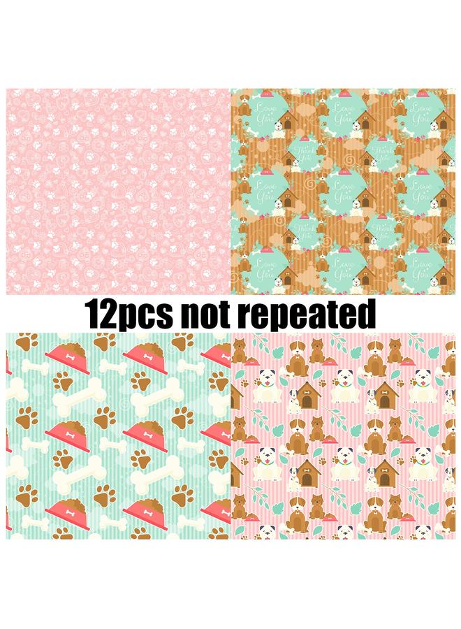 الأزرق جي دبليو بيع 12 قطعة/حزمة من مواد الكلب الكرتون الأمريكي ، قصاصات الورق ، قصاصات الورق ، ورق ، ورق ، خلفية صنع الكومة DIY - Image 5